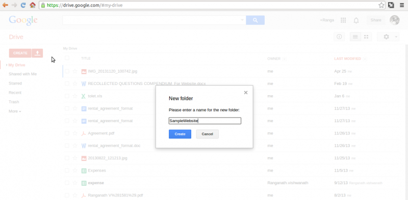 Google Drive web hosting