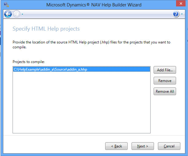 Microsoft Dynamics NAV Help build wizard